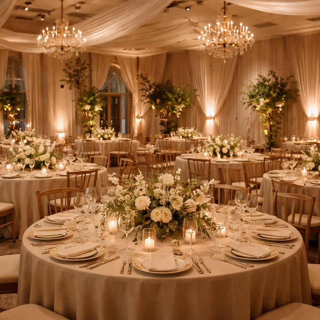 Kako okrasiti poročno dvorano in ustvariti ambient, ki izgleda prestižno